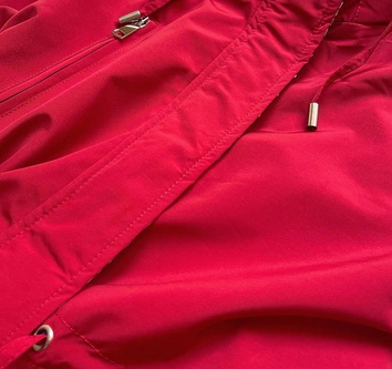 Dwustronna kurtka parka damska czerwona (w580)