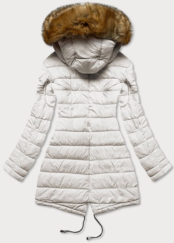 Dwustronna kurtka damska zimowa granatowo-biała (m-21508)