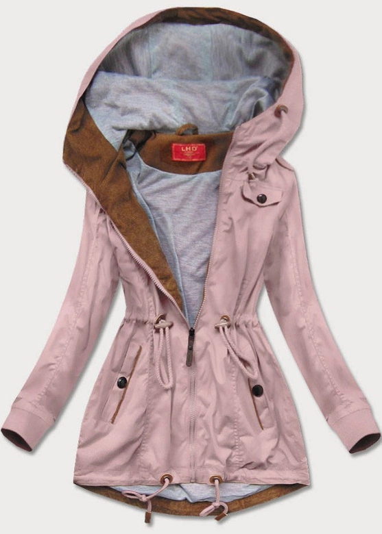 KRÓTKA PARKA Z KAPTUREM ANTYCZNY RÓŻ (TLR335)