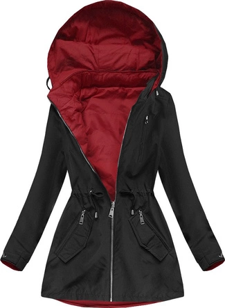 DWUSTRONNA PARKA Z KAPTUREM CZARNA (W645)