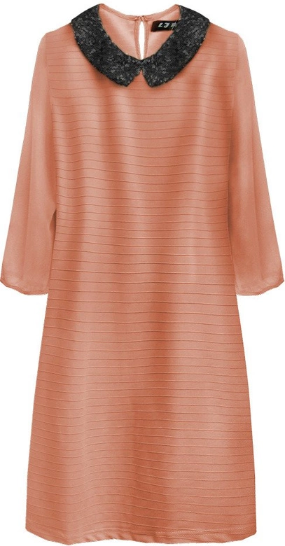 SUKIENKA Z KOŁNIERZYKIEM BRZOSKWINIOWA (6107)