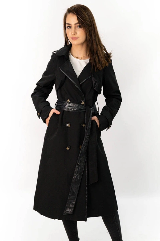 CIENKI PŁASZCZ Z PASKIEM CZARNY (2003)