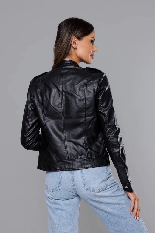 Kurtka ramoneska ze stójką czarna (11Z8050)