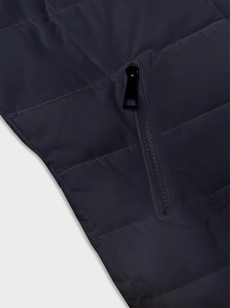 Pikowana kurtka zimowa damska z kapturem LHD granatowa (2M-057)