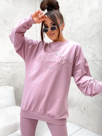  Sportowy komplet z legginsami pudrowy róż (VE88)