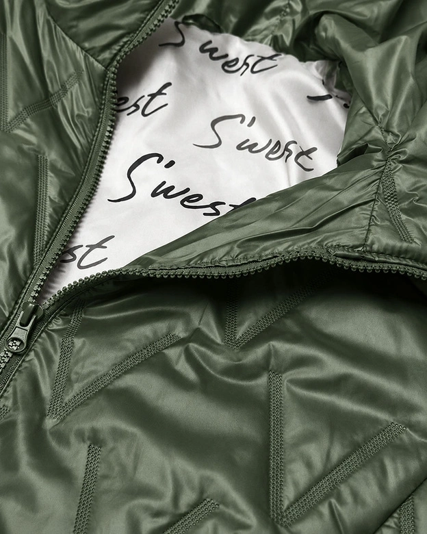 Cienka kurtka damska z dzianinowymi ściągaczami Goodlookin khaki (B8575/B6099-11)