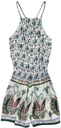 WZORZYSTY KRÓTKI KOMBINEZON ZIELONY (2601)