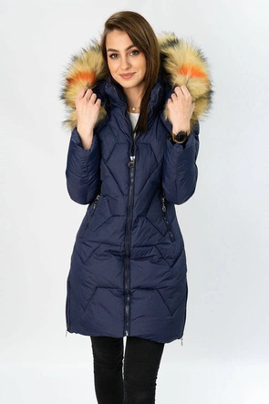 PIKOWANA KURTKA DAMSKA GRANATOWA (2013-1)