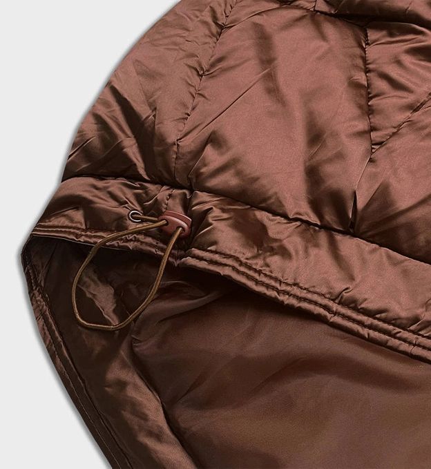 Krótka kurtka oversize brązowa (H-1109-79)