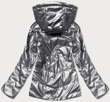 Dwustronna kurtka damska z kapturem szara (br9795-70)