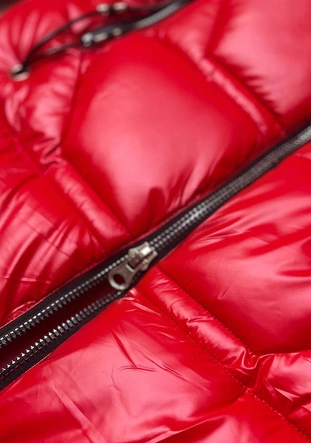 METALICZNA KURTKA ZIMOWA DAMSKA CZERWONA (B9731-4)