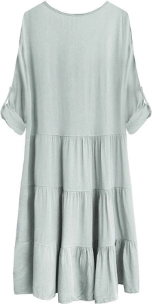 SUKIENKA OVERSIZE Z HAFTEM SZARA (308ART)