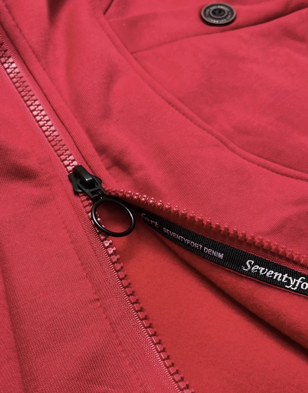 DŁUGA DAMSKA BLUZA SPORTOWA CZERWONA (AMG816)