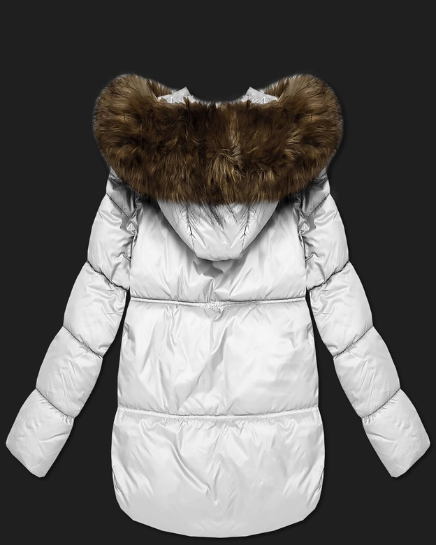 Damska kurtka bombka z kapturem S'West złamany biały (B8280-26)
