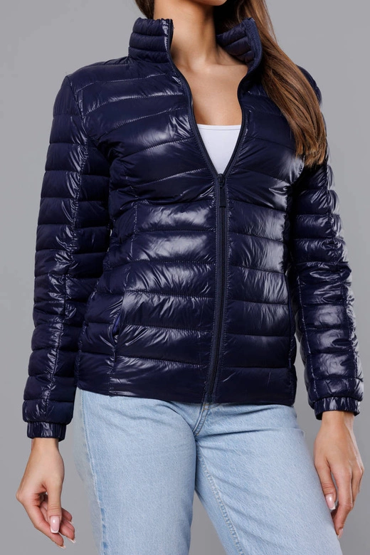 Lekka pikowana kurtka damska ciemny granat (5M706-224)