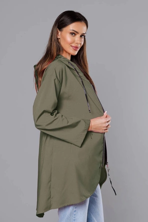 Cienka asymetryczna narzutka damska khaki (B8117-11)