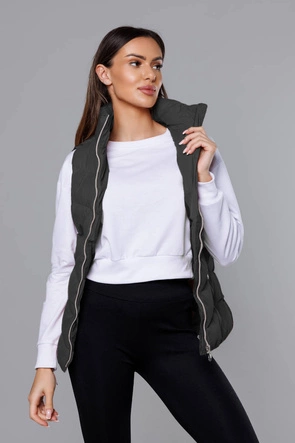 Puchowy bezrękawnik damski army (5m719-136)