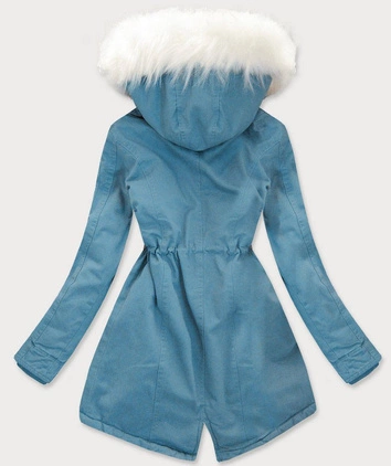 ZIMOWA PARKA DAMSKA NIEBIESKA (D-229-1)