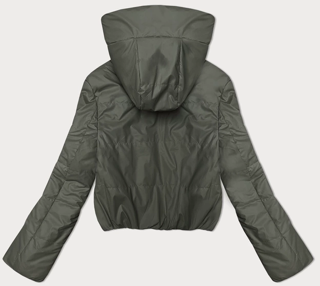 Krótka kurtka damska z kapturem S'West zielona (B8246-11)