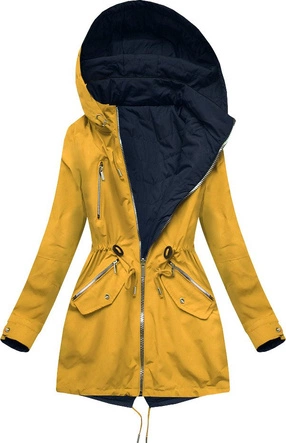 DWUSTRONNA PARKA Z KAPTUREM ŻÓŁTO-GRANATOWA (W306)