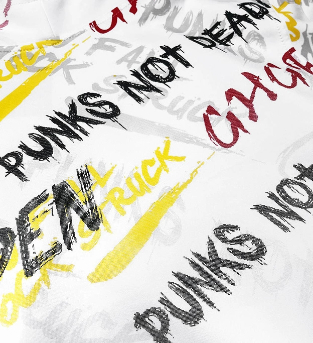 Męska bluza kangurka z nadrukiem biała (8B997-1)