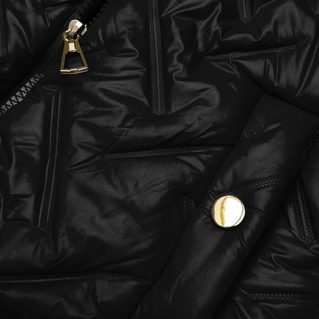 Damska kamizelka na futrze S'West czarny-beż (B8252-1046)