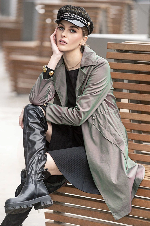 Cienki płaszcz damski kameleon (AG5-011)