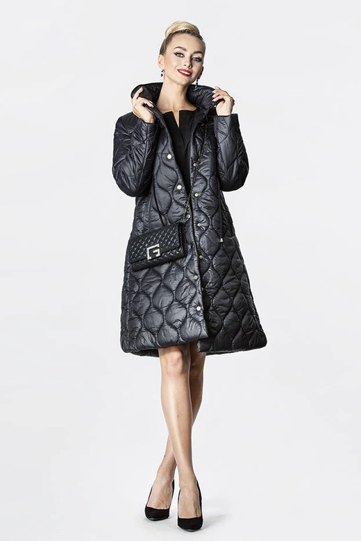 DAMSKA KURTKA PIKOWANA ZE STÓJKĄ CZARNA (20201130)