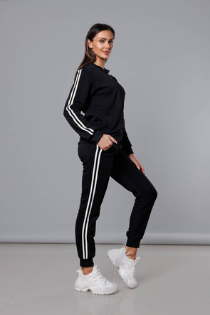 Dres damski z lampasami czarny-biały (KK0057)