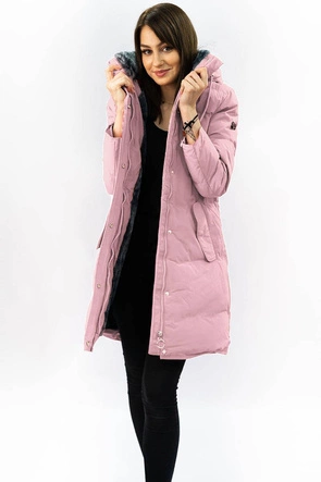 PIKOWANA ZIMOWA KURTKA DAMSKA RÓŻOWA (M-963)