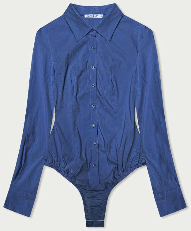 Damska koszula body w paski granatowa (M-8890)