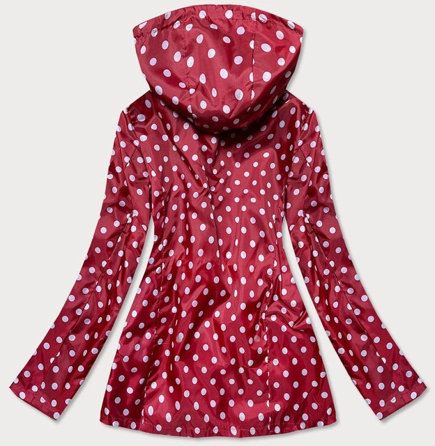KURTKA DAMSKA TYPU 2W1 BORDO-KROPKI (R8893)