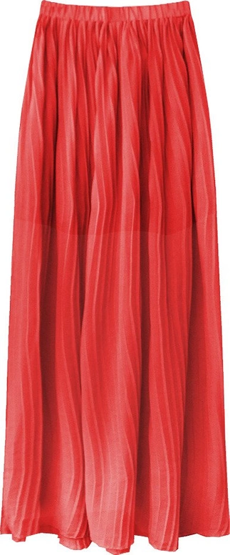 PLISOWANA SPÓDNICA MAXI KORALOWA (9237)