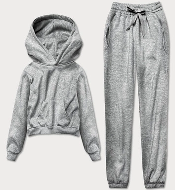 Damski dres z bluzą oversize jasny szary (8c69-2)