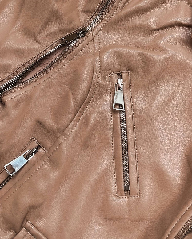 Ramoneska - kamizelka ekoskóra jasnobrązowa (FL202050)