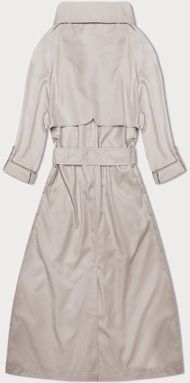 Prosty płaszcz z podwijanymi rękawami jasny beż (1818#-62)