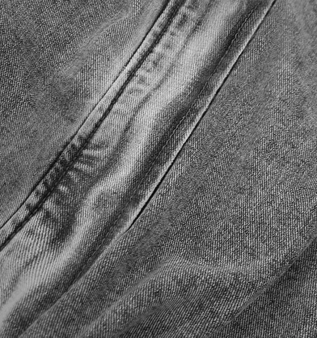 Długa jeansowa damska kurtka z kapturem czarna (C122-H)