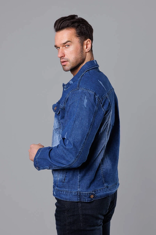 Jeansowa kurtka męska granatowa (MJ525BS)