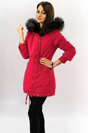 WODOODPORNA PARKA DAMSKA CZERWONA (M-923)
