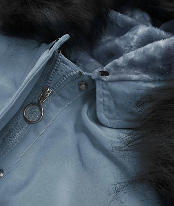 WODOODPORNA PARKA DAMSKA SZARONIEBIESKA (M-176)