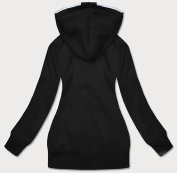 DAMSKA BLUZA DRESOWA Z KONTRASTOWYM ZAMKIEM CZARNA (AMG837A)