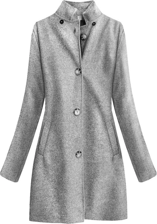 BAWEŁNIANY PŁASZCZ Z KAPTUREM SZARY (535ART)