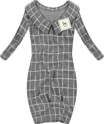 SUKIENKA Z DEKOLTEM NA PLECACH CIEMNOSZARA (GOOD109)