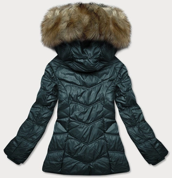 Pikowana przejściowa kurtka damska ciemna zielona (H-205)