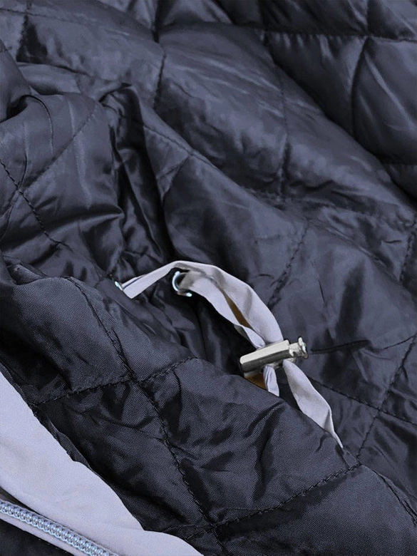 KURTKA DAMSKA Z KAPTUREM GRANATOWA (B2660-2032)