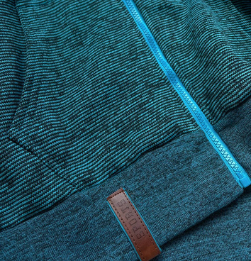 BLUZA DAMSKA ZE ŚCIĄGACZAMI TURKUSOWA (58294)