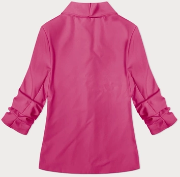 Cienka marynarka z marszczonymi rękawami ciemny róż (22-356)