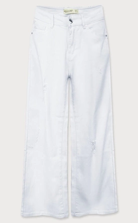 Szerokie spodnie damskie kuloty białe (b102)