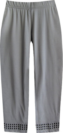 BŁYSZCZĄCE LEGGINSY Z DŻETAMI SZARE (330ART)