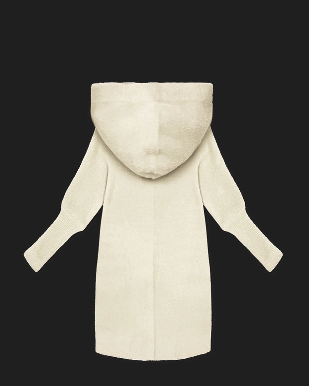 Narzutka kurtka alpaka z kapturem ecru (19905.1)